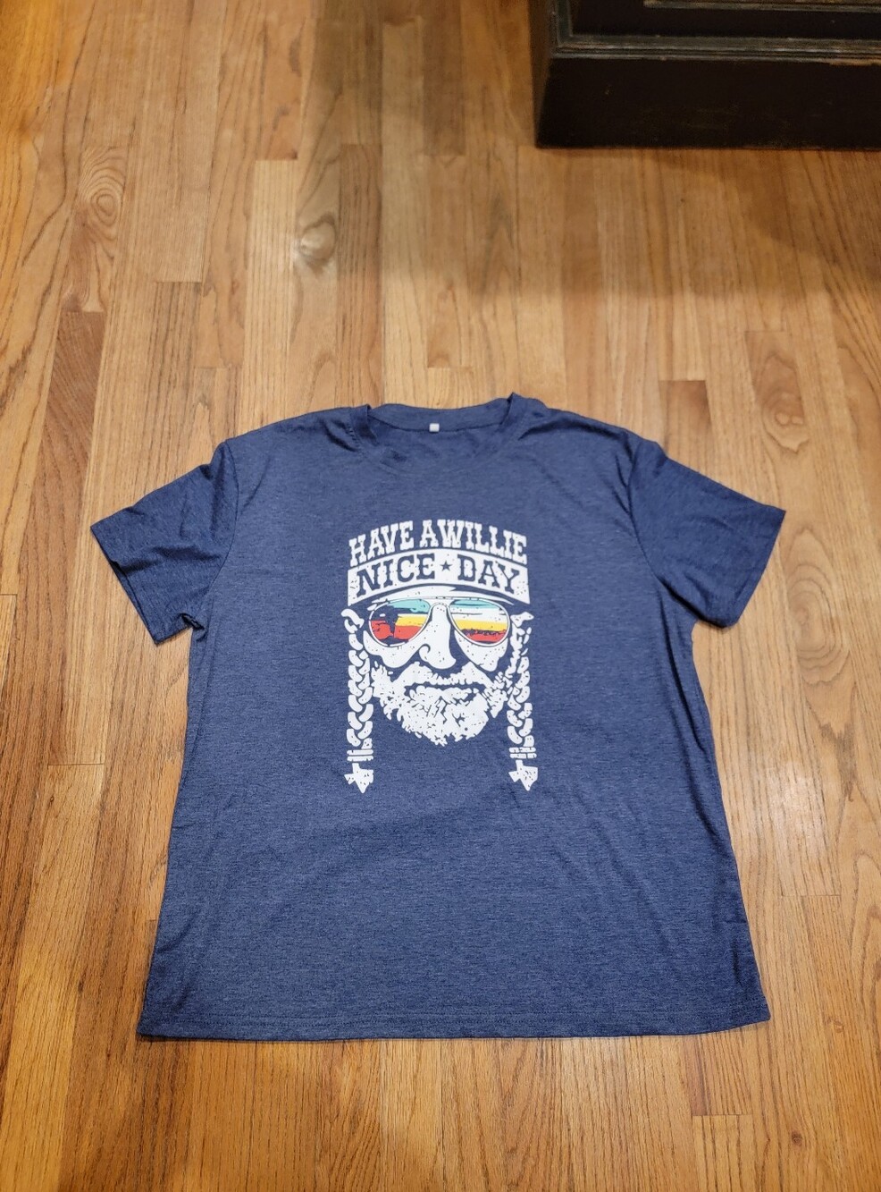 Willie Nelson Graphic Tee "Have A Willie Nice Day" - Navy Heather